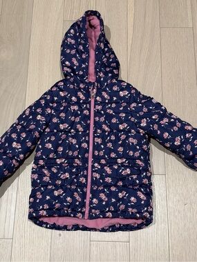 OshKosh B'gosh Navy Floral Jacket with Pink Lining